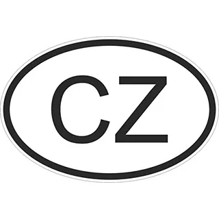 Akachafactory Selbstklebend Sticker Flagge Oval Code Länder Auto Moto Republik tschechischen CZ