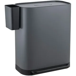 Svita MLT2X30 Mülleimer Treteimer 60l 2 Fächer mit Deckel Grau