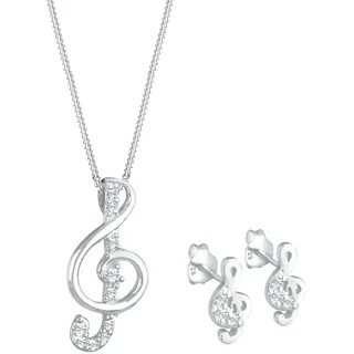 Elli Schmuckset 925 Sterling Silber Musik Kristalle