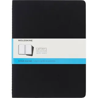 Moleskine Cahier XL 3er Set Punktraster Schwarz