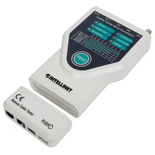 Intellinet Network Solutions Intellinet 5-in-1 Kabeltester Testet gängige Kabeltypen (aus dem Netzwerk- und PC-Bereich mit Anschlüssen für RJ45, 10Base, RJ11, USB, FireWire und BNC) 780094