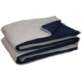 youngDECO® beidseitige Tagesdecke 140x200 für Kinderbett, Zwei Tagedecken in Einer: Pastel grau und dunkelblau, Dicker und Flauschiger bettüberwurf, Baumwolle, hergestellt in der EU