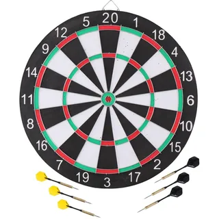 Dartscheibe mit 6X Pfeile - Dartboard 42cm - Klassische Dartspiel - Steeldart