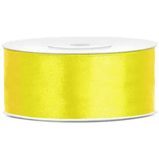 Partydeco Satinband 25 m gelb 25 mm