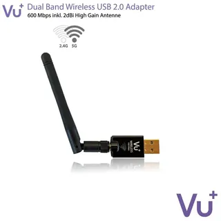 VU+ VU+® Dual Band Wireless USB 2.0 Adapter 600 Mbps inkl. Antenne