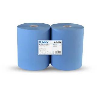 Funny Putzpapierrollen, 2 lagig, blau, circa 36 cm, 1000 Blatt, 1er Pack (1 x 2 Stück)