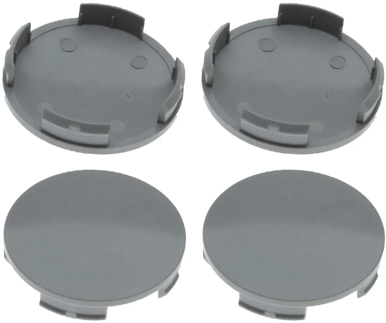 4 Nabenkappen Ø 54,0 mm - 52,0 mm / gewölbt grau