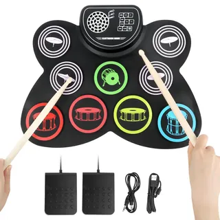E Schlagzeug,Kinderschlagzeug,Elektronisches Schlagzeug für Anfänger & Erwachsene,Vollständiges Kit mit Allem,E Drum was Sie Brauchen,Schlagzeug Erwachsene,Schlagzeug Komplettpaket