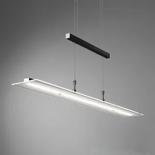 B.K.Licht - LED Pendelleuchte stufenlos höhenverstellbar, dimmbar via Touch, warmweiße Lichtfarbe, Hängeleuchte, Hängelampe Esstisch, Esszimmerlampe hängend, Wohnzimmerlampe, 85x175 cm, Schwarz