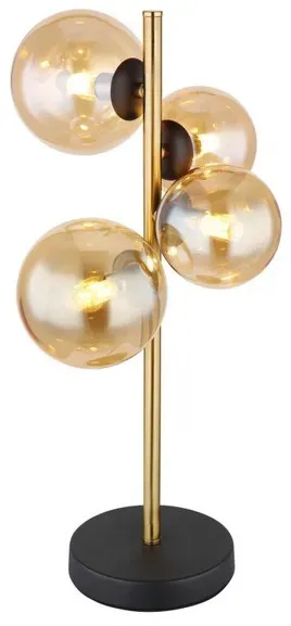 Globo 56135-4T LED-Tischleuchte Riha 4x3W | G9 | 320lm | 3000K - Schwarz, Messing, Bernstein