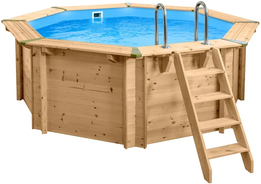 Holzpool "Java" ø 3,55 m/ 1,16m POOLROBOTER SUPER SET