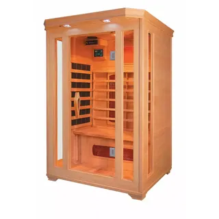 purehaven Infrarotkabine 120x105x190 cm aus kanadischem Hemlock-Holz Bluetooth-Soundsystem Timer Lichttherapie in 4 Farben digitale Steuerung