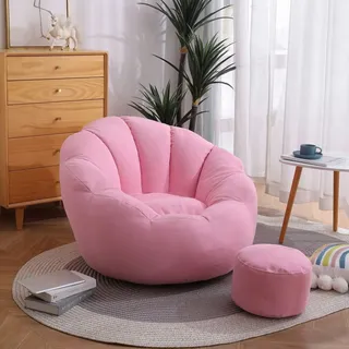 CSstone Bean Bag Sitzkissen Sessel Bodenkissen Aufbewahrungstasche Sitzsack Wohnzimmer Garten (Nur Cover) Bodenkissen Hocker Kinder Sitzsäcke Möbel Kissen Sessel Sofa,Rosa