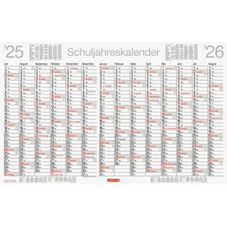 Baier & Schneider BRUNNEN Schuljahreskalender abwischbar (2025/2026), 1 Seite = 14 Monate