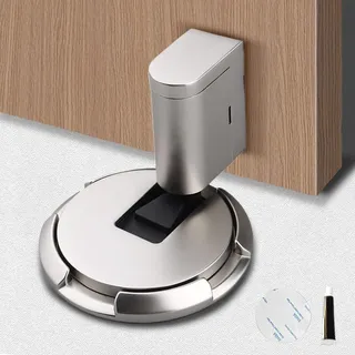 Magnetischer Türstopper, 2024 Neu Türstopper Boden, Selbstklebend Schwer Türhalter, Tür Stopper Ohne Bohren Höhenverstellbarer Türpuffer, Wind-resistant Mechanical Silent Door Stop (Silbergrau)