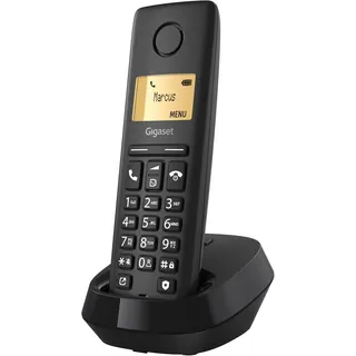 Gigaset Pure 120 - Schnurloses Telefon mit Anrufschutz und ECO DECT - beleuchtetes Display - Hörgerätekompatibel, anthrazit schwarz [Kompatibel in DE, IT, FR, NL, BE, Che, AUT]
