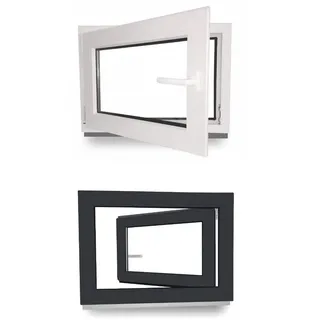 JeCo Fenster Kellerfenster Kunststoff innen weiß / außen Farbe 2-fach Verglasung 120 cm x 40 cm