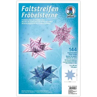 Ursus Faltstreifen Fröbelsterne Bastelpapier 1,5x60 cm 120 g/qm 144 Streifen