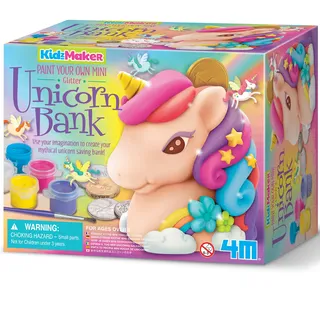 4M KidzMaker Paint Your Own Glitter Unicorn Bank
