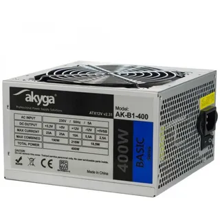 Akyga AK-B1-400 Netzteil 400W, 120mm leiser Lüfter grau