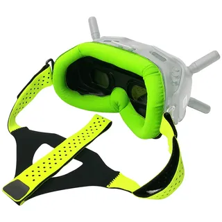 DJFEI Kopfgurt und Faceplate Eye Pad für DJI FPV Combo Goggles V2, Verstellbarer ergonomischer Kopfgurt, Bequem, Waschbar (Grün)