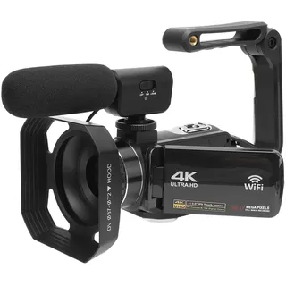 Gugxiom 4K 56MP Camcorder-Videokamera, 18-facher Digitaler Zoom, YouTube-Vlogging-Kamera-Webcam, IR-Nachtsicht, WiFi 3,0-Zoll-Touchscreen-Camcorder mit Mikrofon, Fernbedienung