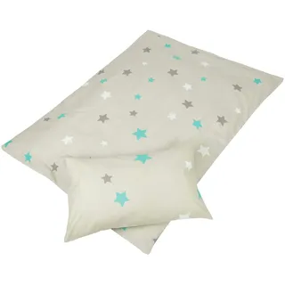 Bestgoodies Kinder Betten-Set inkl. Bettwäsche 100x135cm / 40x60cm) - Sterne Grau