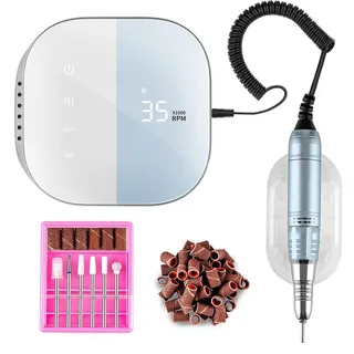 Madenia Elektrische Nagelfräser TouchPro Gelnägel 35000 U Min Profi Nagelfeile Elektrische Maniküre Pediküreset Kunstnägel, mit HD-Digitalanzeige, inkl 6x Bits, Blau...