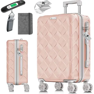 Kesser KESSER® Reisekoffer Koffer ABS Hartschalenkoffer mit Zahlenschloss, Kofferwaage & Reisebrieftasche 360° Rollen Koffer für Business & Reise Trolley