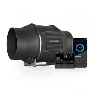 AC Infinity CLOUDLINE PRO T6, leises Inline-Lüftersystem mit Temperatur- und Feuchtigkeitssteuerung, 150 mm