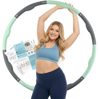 ELANI Hula Hoop Reifen Erwachsene Anfänger - 1,2kg, 90cm Durchmesser, mit Wellenform und Trainingsguide, indiv. anpassbar mit 7-8 Teilen - Hoola Hoop zum Abnehmen, Hullahub Reifen zum Abnehmen