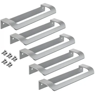 SO-TECH® Möbelgriff LYS Bohrlochabstand (BA) 160 mm Schrankgriff Schubladengriff (Spar-Set, 5-St), Griff passend für Schiebe- oder Falttüren, Chrom matt silberfarben