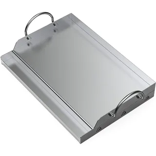 onlyfire Universal BBQ Edelstahl Plancha Grillplatte Griddle für Holzkohle Grillwagen, Gasgrill und mehr, Rechteckig,(B) 51x (T) 32 x (H) 7cm