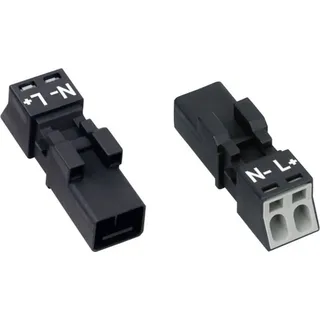 WAGO 890-252 Netz-Steckverbinder WINSTA MINI Stecker, gerade Gesamtpolzahl: 2 16A Grau