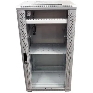 Triton 19 Schrank 22HE B600 / T1000mm *lichtgrau* SNB-Serie Glastür (22 HE, 19 Zoll Rack), Serverschrank, Grau