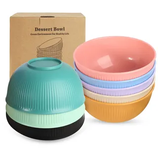 Homavit Müslischalen, 8er 750ml Ramen schüssel, Suppenschüssel groß, BPA-frei, Wiederverwendbar Camping Schüssel für Pasta, Müsli, Salat, Mikrowellen& Spülmaschinenfest