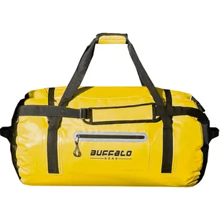 Buffalo Gear Wasserdichte Reisetasche, 40 l, 60 l, 80 l, Roll-Top, strapazierfähig, wasserdicht, Reisetasche für Kajakfahren, Rafting, Bootfahren, Angeln, Camping, gelb, 80L, Reisen