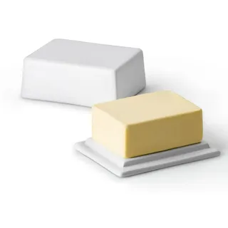 Continenta Butterdose Keramik, weiß für 250 g Butter 12 x 10 x 6 cm