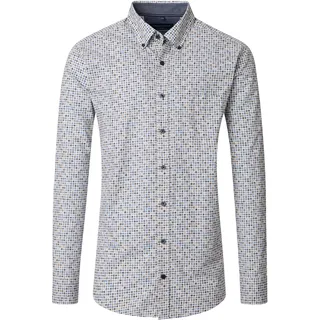 Langarmhemd CASAMODA "CASAMODA Freizeithemd Print", Herren, Gr. 3XL, Normalgrößen, beige, 100% Baumwolle, bedruckt, comfort fit, Hemden