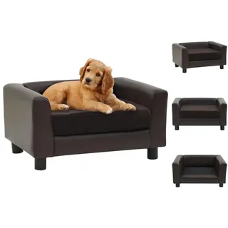 vidaXL Hundesofa Braun 60x43x30 cm Plüsch und Kunstleder