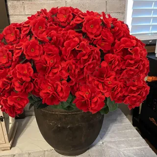 Zaphyron 6 Stück Geranien Künstlich für Draußen, Kunst Geranien Blumen,künstliche balkonpflanzen, künstliche Blumen wie echt, geranien Pflanzen Zuhause Garten Tischdekoration (Rot)