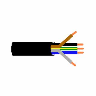 Erdkabel NYY-J 5x4 RE -  50m Ring