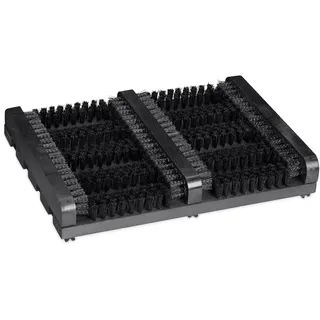 Relaxdays Schuhabstreifer, rutschfester Boden, kräftige PP-Borsten, Außen- & Innenbereich, Holz, Schuhabtreter, schwarz