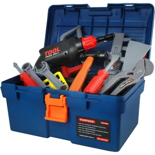 Kruzzel Werkzeug Kinder, Spielzeug Werkzeugkoffer Werkzeugkasten Handwerker groß, 4510,