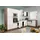 L-Form 370 x 172 cm E-Geräte weiß seidenglanz/eiche york nachbildung