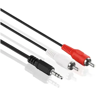HDSupply LP-AC030-025 Audio Stereo Verlängerungskabel 2x Cinch Stecker auf 3,5mm Stecker 2,50m, schwarz