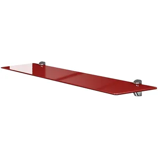 einfachgutemoebel Waschtisch-Set Glasregal aus Sicherheitsglas ESG rot 80cm, (Glasregal, 1-St., Glasregal) weiß