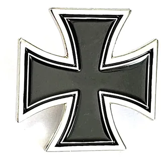hegibaer Kreuz Silberfarben Biker Motorrad Gothic Metall Button Badge Pin Anstecker 0124