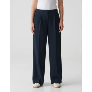 Opus Damen City Pants | Extra Wide Leg Pants Maiga Palazzo aus Twill-Ware Coal Blue, 38 - 38W