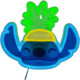 Paladone Lilo & Stitch Pineapple LED Neon Wandleuchte, offiziell lizenzierte Disney Lampe mit Netzkabel für Zuhause, Schlafzimmer, Wohnbereich, Geschenk für Filmfans